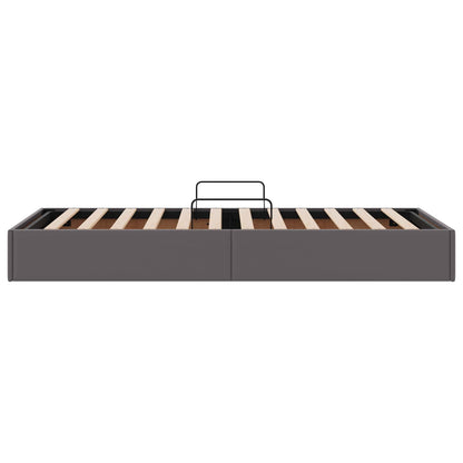 Ottoman Bedframe met opslag Grijs 100 x 200 cm Nep Leer