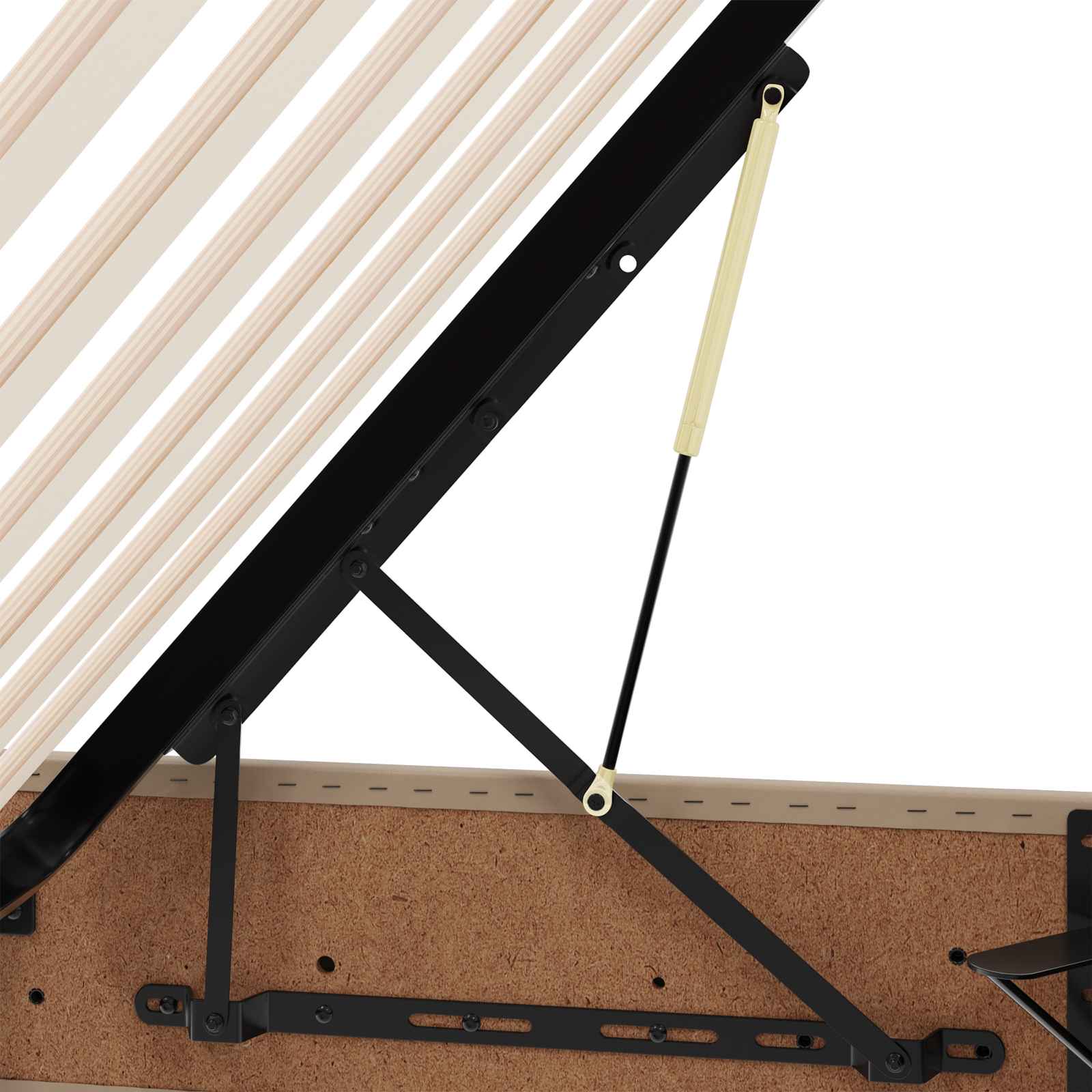 Ottoman Bedframe met opslag Cappuccino 100 x 200 cm Nep Leer