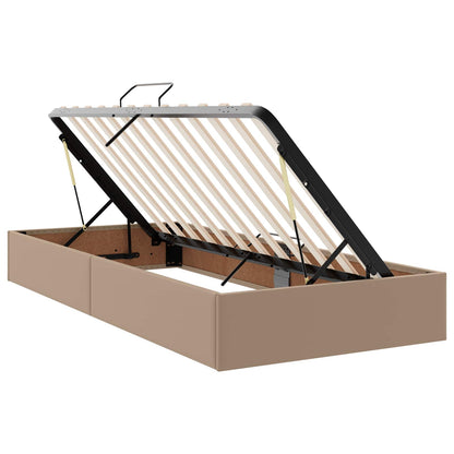 Ottoman Bedframe met opslag Cappuccino 100 x 200 cm Nep Leer