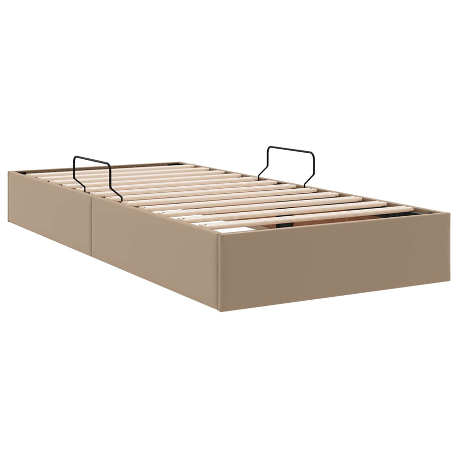 Ottoman Bedframe met opslag Cappuccino 100 x 200 cm Nep Leer