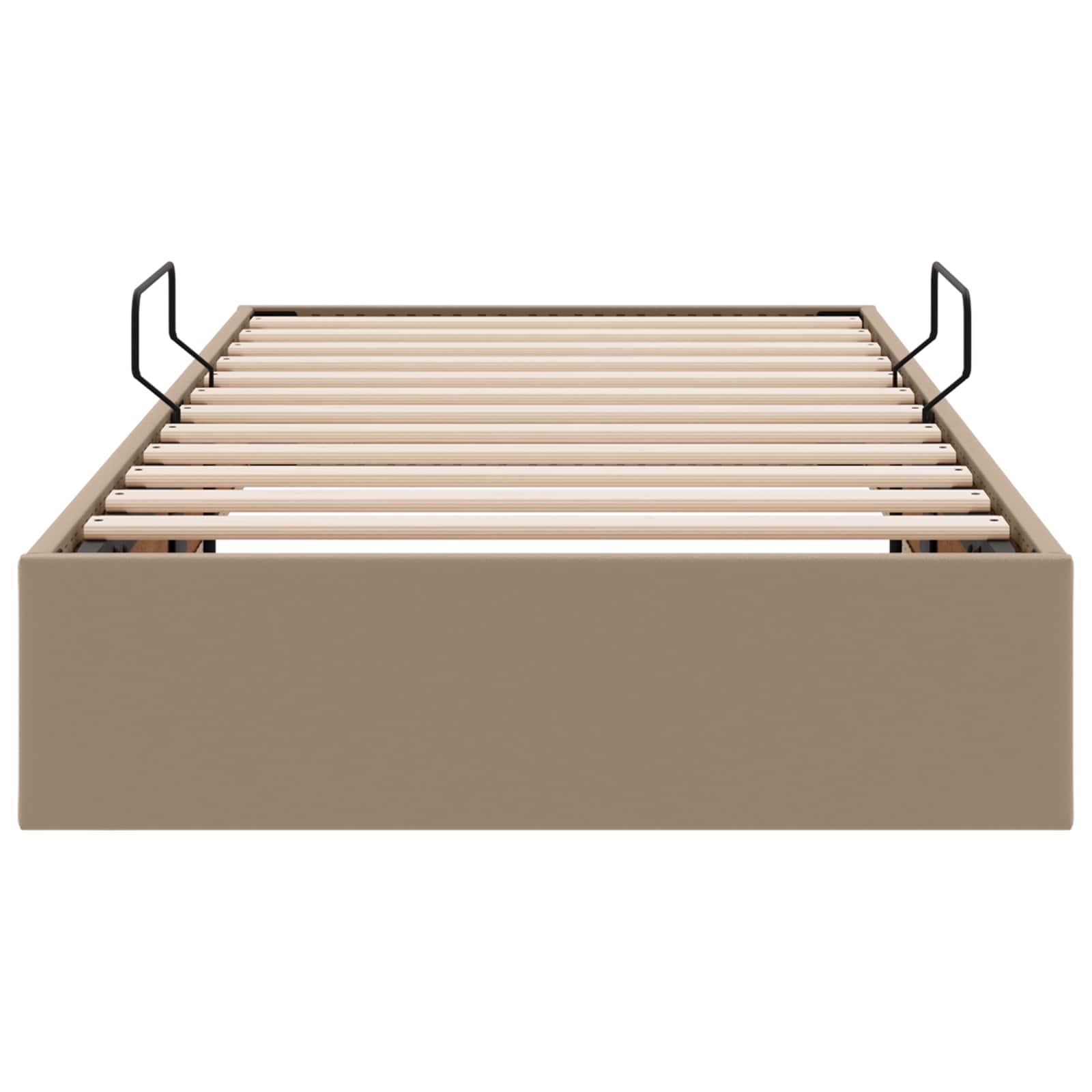Ottoman Bedframe met opslag Cappuccino 100 x 200 cm Nep Leer