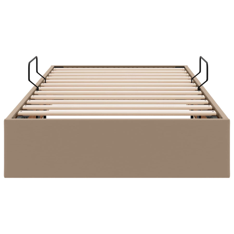 Ottoman Bedframe met opslag Cappuccino 100 x 200 cm Nep Leer