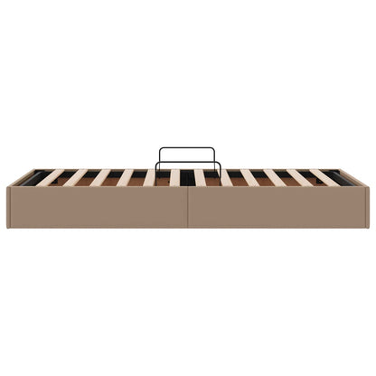 Ottoman Bedframe met opslag Cappuccino 100 x 200 cm Nep Leer