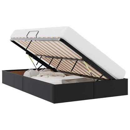 Ottoman Bedframe met opslag Zwart 120 x 190 cm Nep Leer