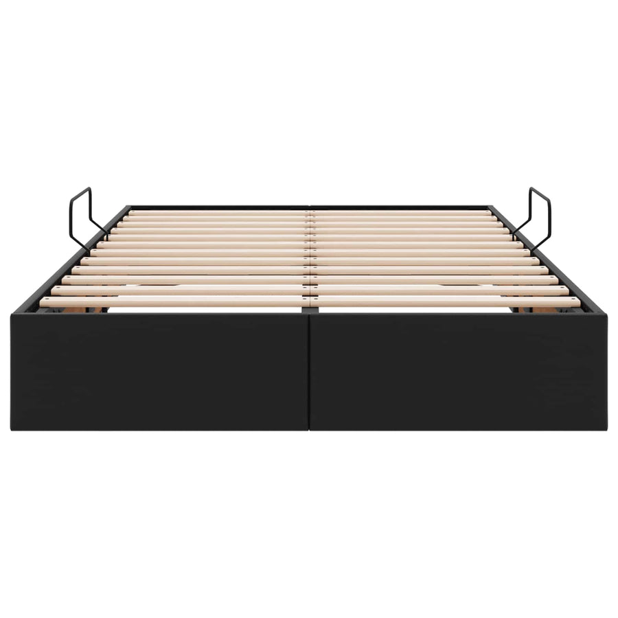Ottoman Bedframe met opslag Zwart 120 x 190 cm Nep Leer