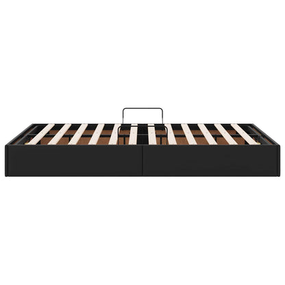 Ottoman Bedframe met opslag Zwart 120 x 190 cm Nep Leer