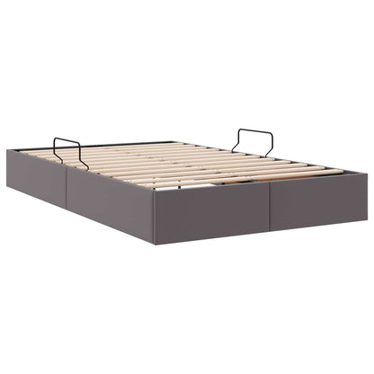 Ottoman Bedframe met opslag Grijs 120 x 190 cm Nep Leer