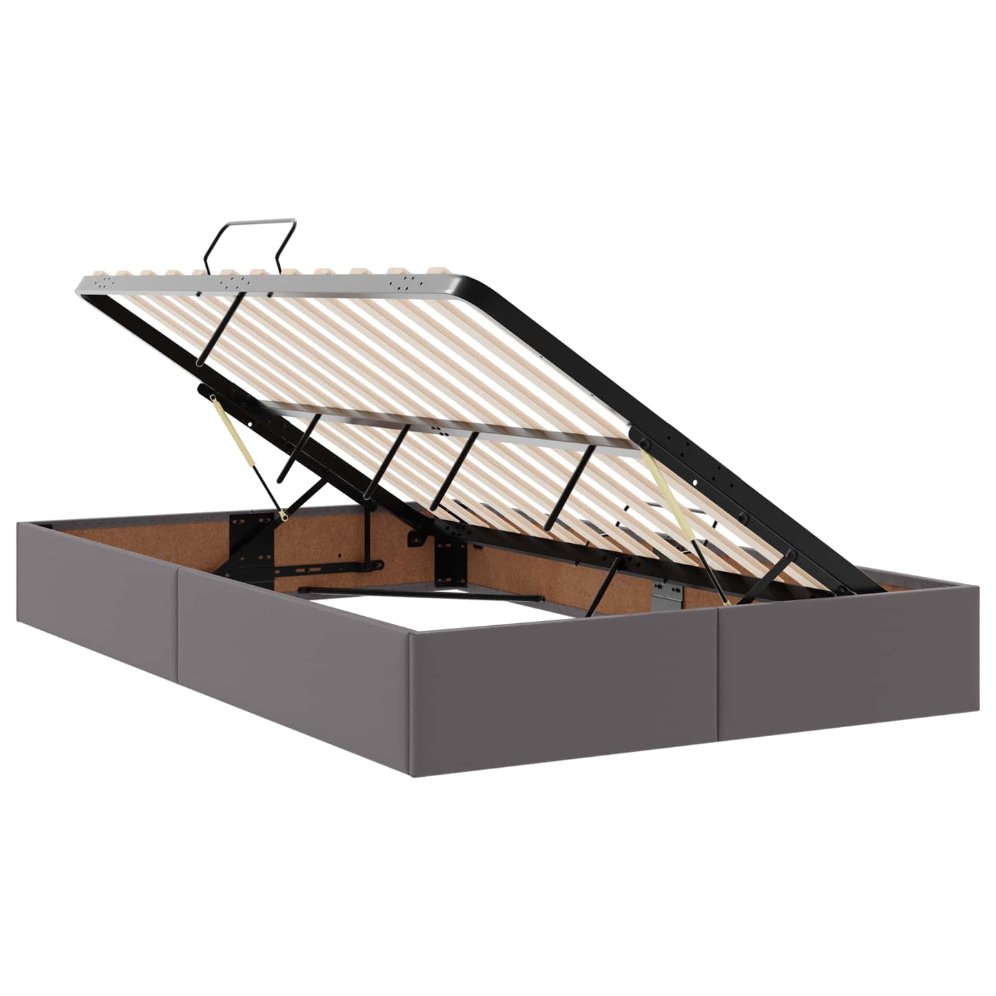 Ottoman Bedframe met opslag Grijs 120 x 190 cm Nep Leer