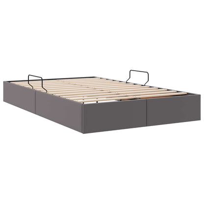 Ottoman Bedframe met opslag Grijs 120 x 190 cm Nep Leer