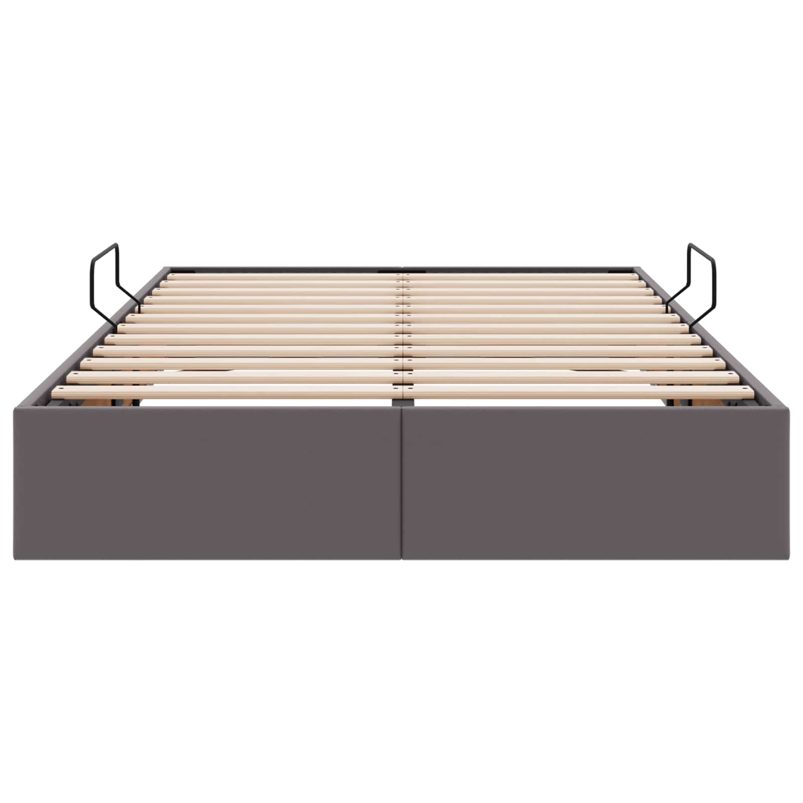 Ottoman Bedframe met opslag Grijs 120 x 190 cm Nep Leer