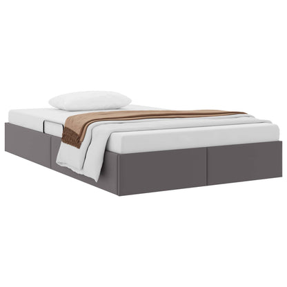 Ottoman Bedframe met opslag Grijs 120 x 190 cm Nep Leer
