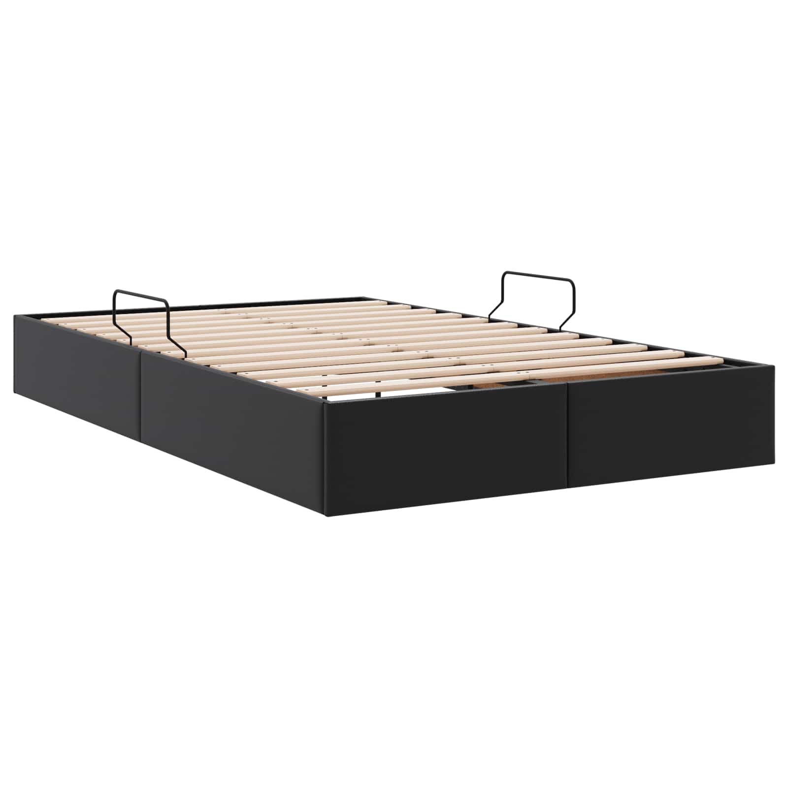 Ottoman Bedframe met opslag Zwart 120 x 200 cm Nep Leer