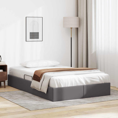 Ottoman Bedframe met opslag Grijs 120 x 200 cm Nep Leer