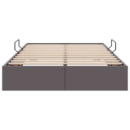 Ottoman Bedframe met opslag Grijs 120 x 200 cm Nep Leer
