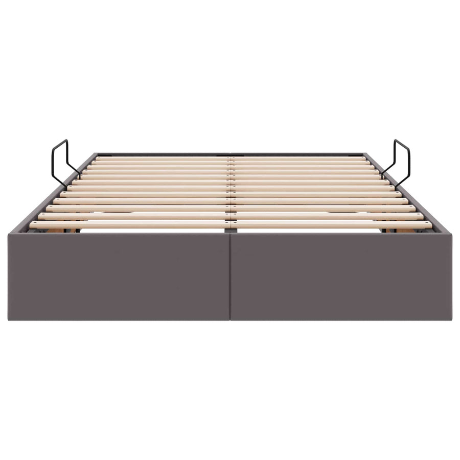 Ottoman Bedframe met opslag Grijs 120 x 200 cm Nep Leer