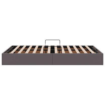 Ottoman Bedframe met opslag Grijs 120 x 200 cm Nep Leer