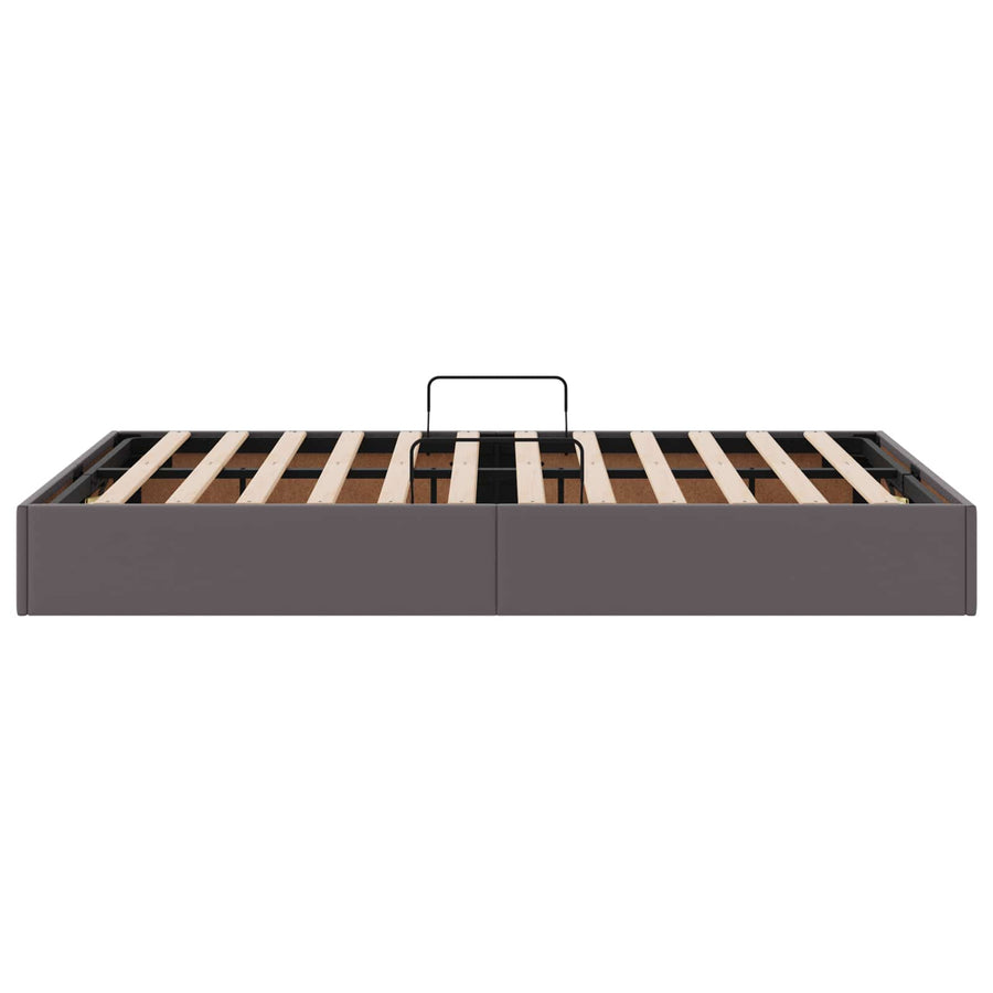 Ottoman Bedframe met opslag Grijs 120 x 200 cm Nep Leer