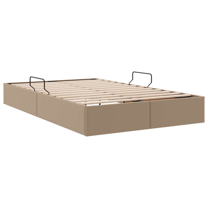 Ottoman Bedframe met opslag Cappuccino 120 x 200 cm Nep Leer