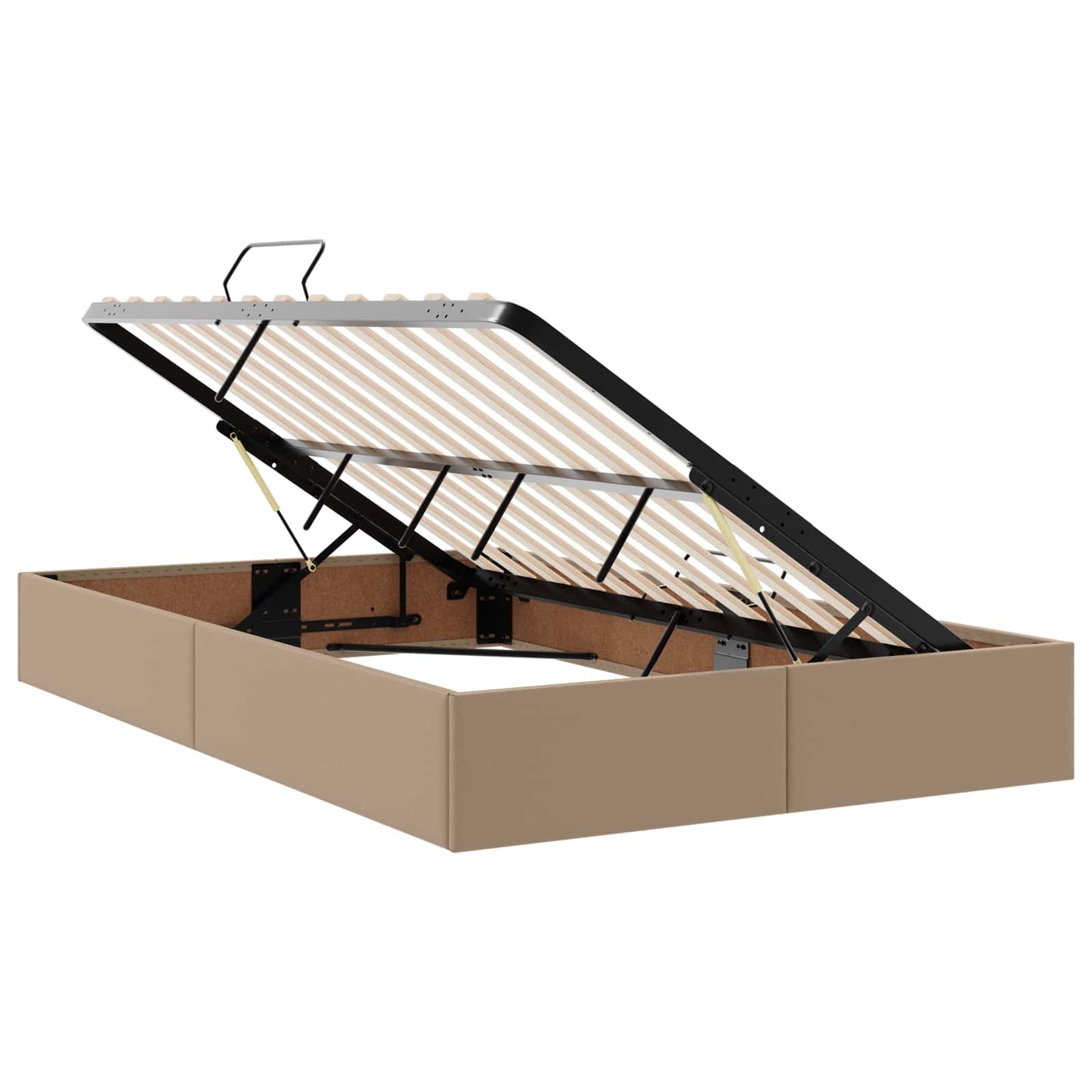 Ottoman Bedframe met opslag Cappuccino 120 x 200 cm Nep Leer