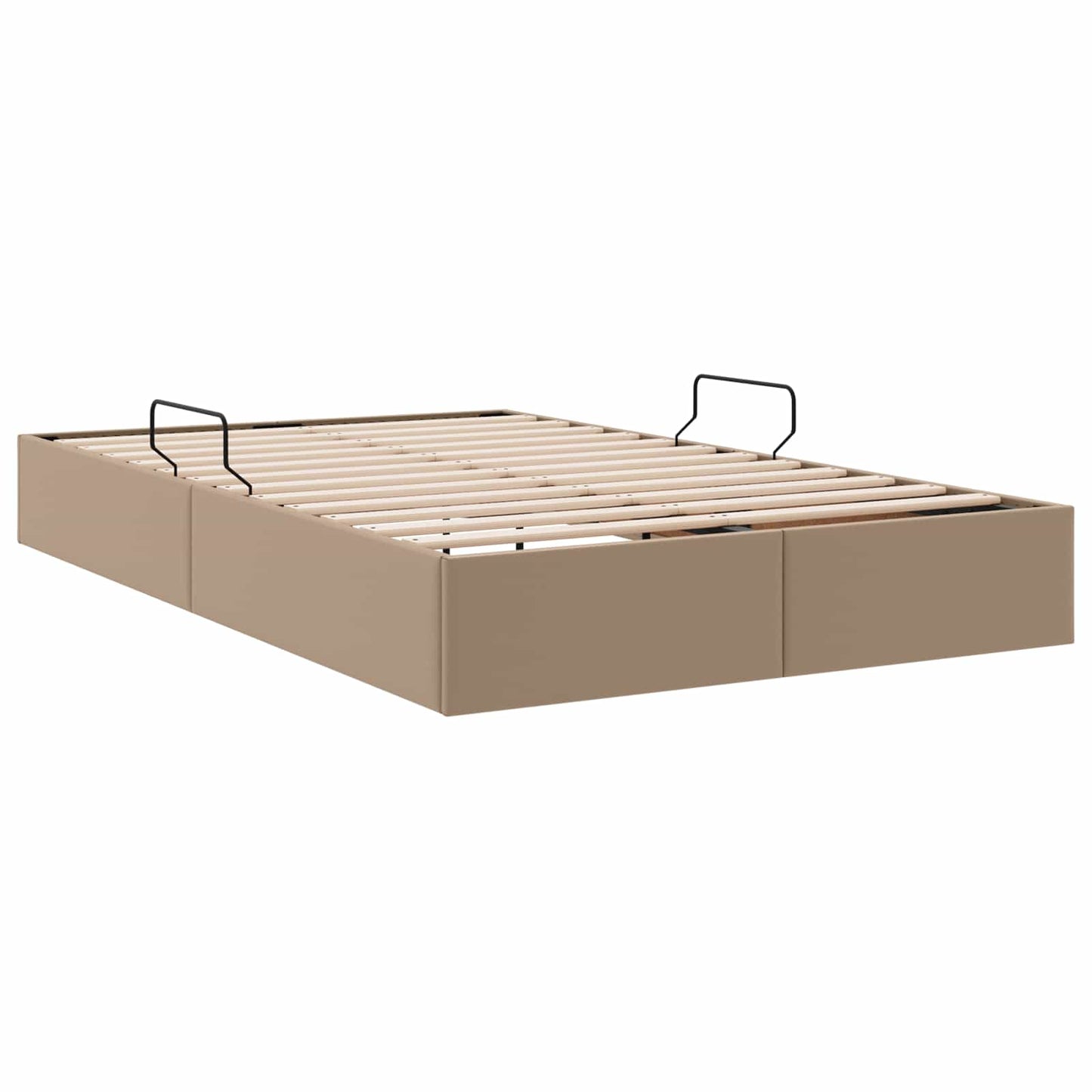 Ottoman Bedframe met opslag Cappuccino 120 x 200 cm Nep Leer