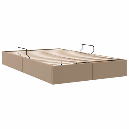 Ottoman Bedframe met opslag Cappuccino 120 x 200 cm Nep Leer