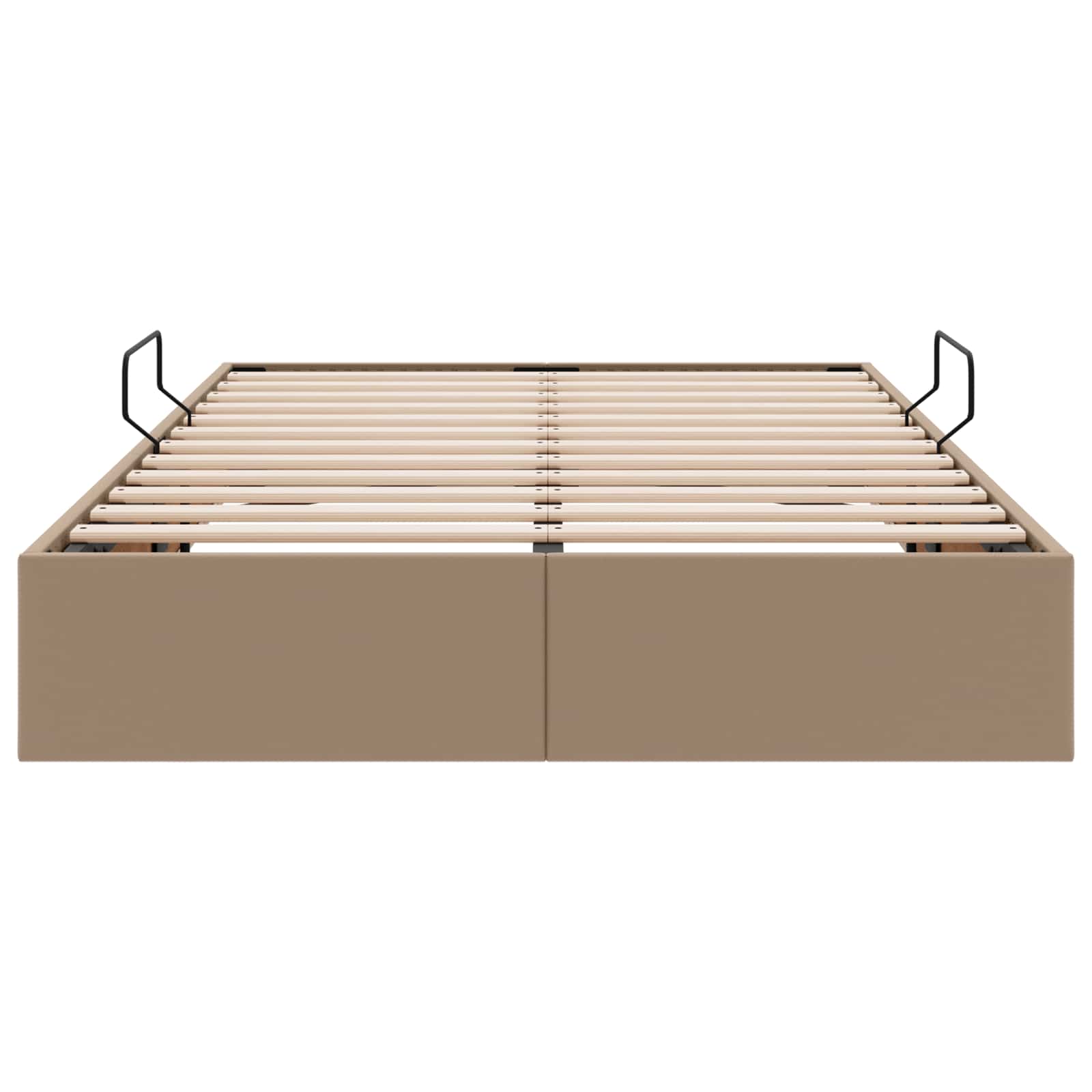 Ottoman Bedframe met opslag Cappuccino 120 x 200 cm Nep Leer