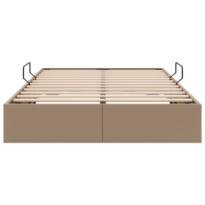 Ottoman Bedframe met opslag Cappuccino 120 x 200 cm Nep Leer