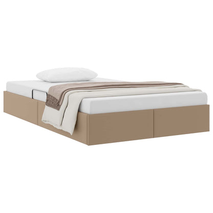 Ottoman Bedframe met opslag Cappuccino 120 x 200 cm Nep Leer
