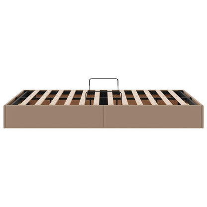 Ottoman Bedframe met opslag Cappuccino 120 x 200 cm Nep Leer