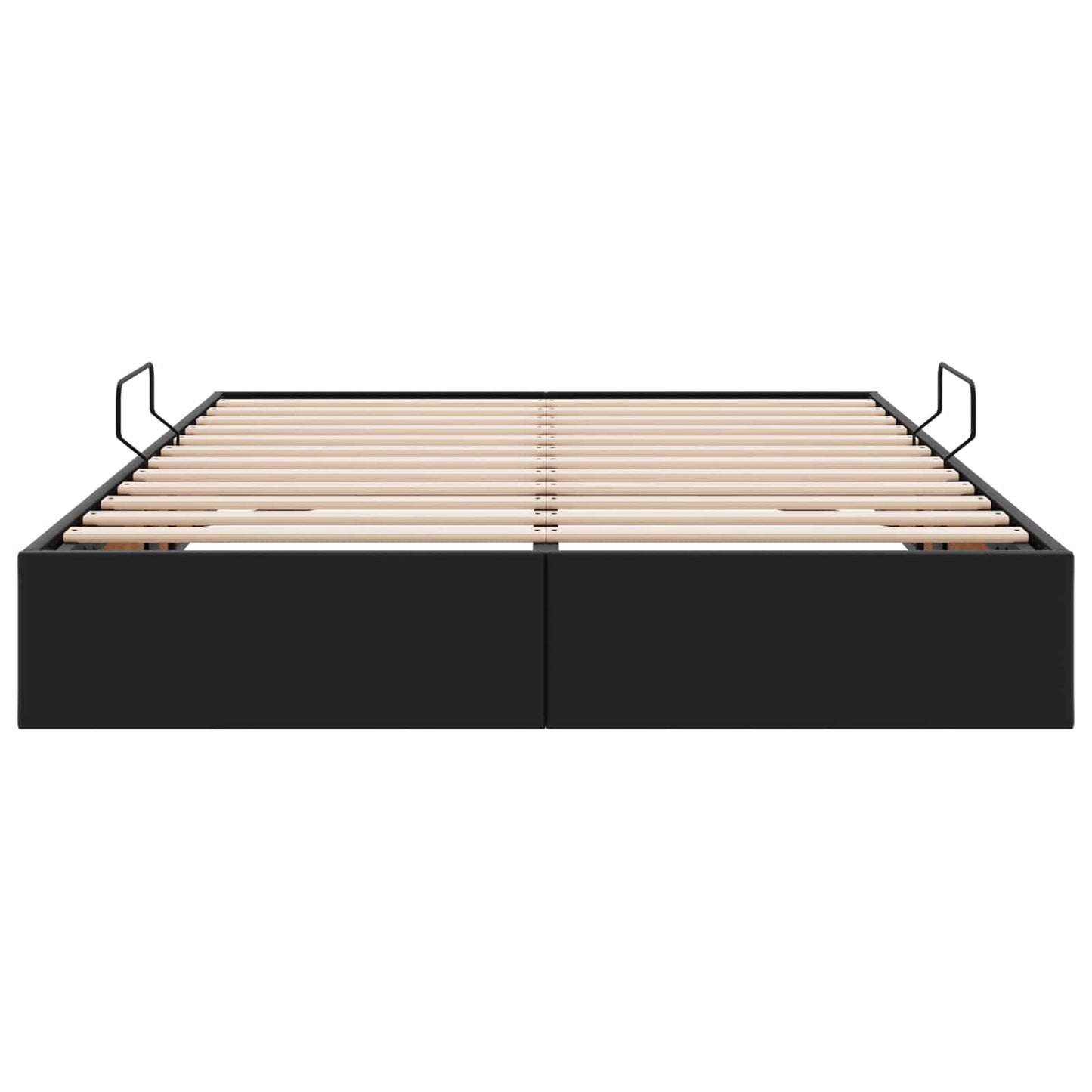 Ottoman Bedframe met opslag Zwart 140 x 190 cm Nep Leer