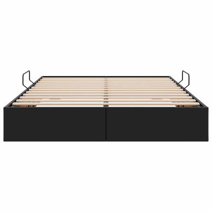 Ottoman Bedframe met opslag Zwart 140 x 190 cm Nep Leer