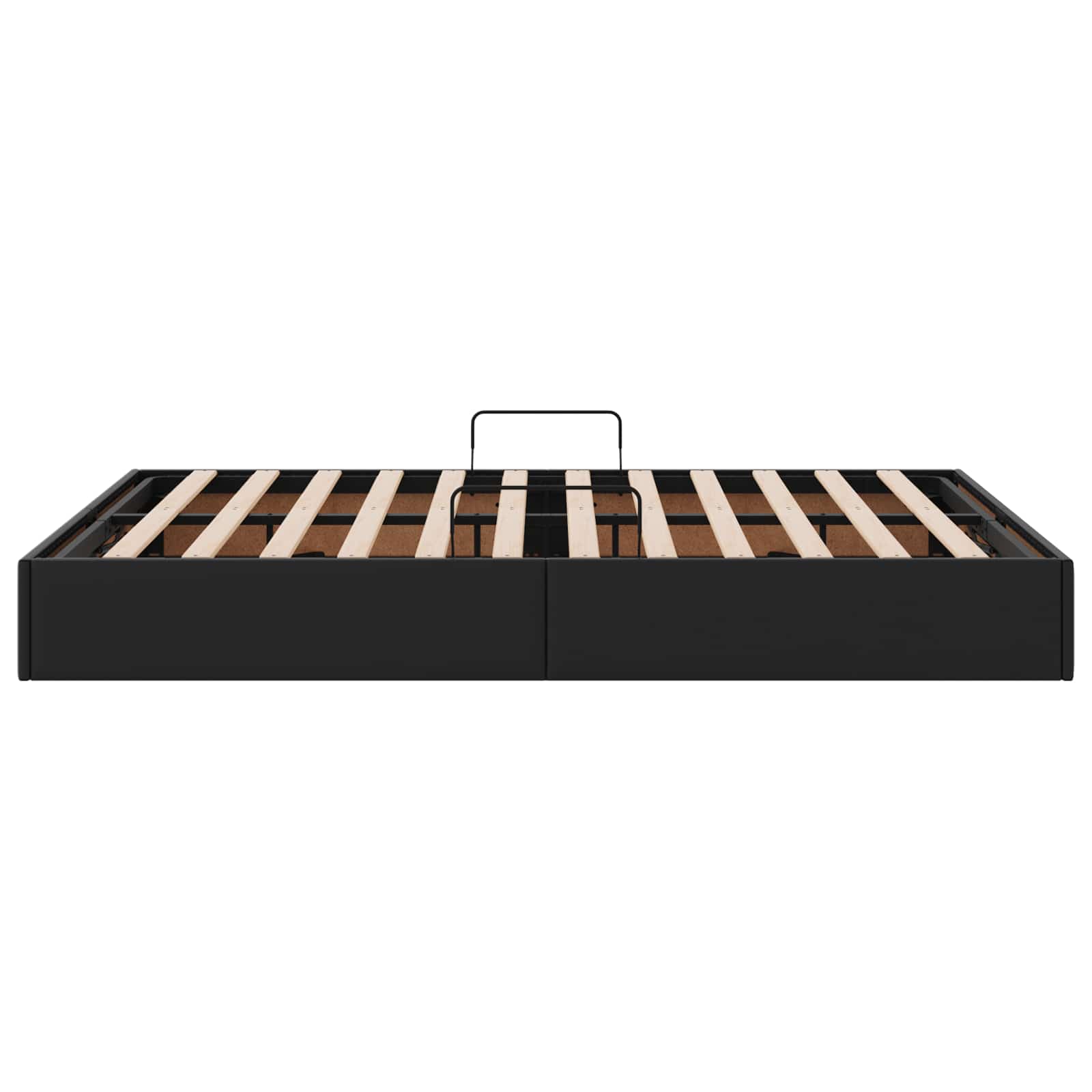 Ottoman Bedframe met opslag Zwart 140 x 190 cm Nep Leer