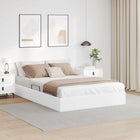 Ottoman Bedframe met opslag Puur Wit 140 x 190 cm Nep Leer