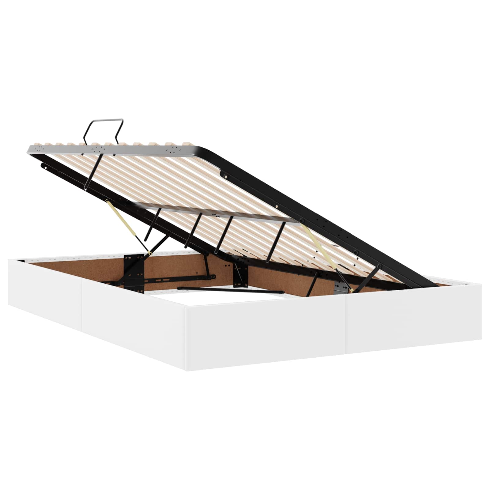Ottoman Bedframe met opslag Puur Wit 140 x 190 cm Nep Leer