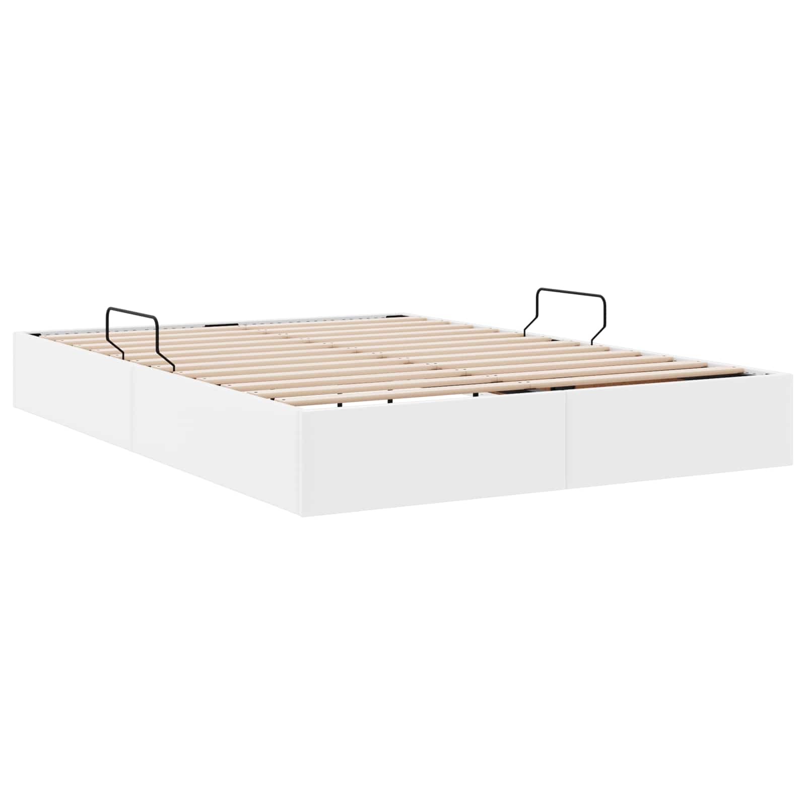 Ottoman Bedframe met opslag Puur Wit 140 x 190 cm Nep Leer
