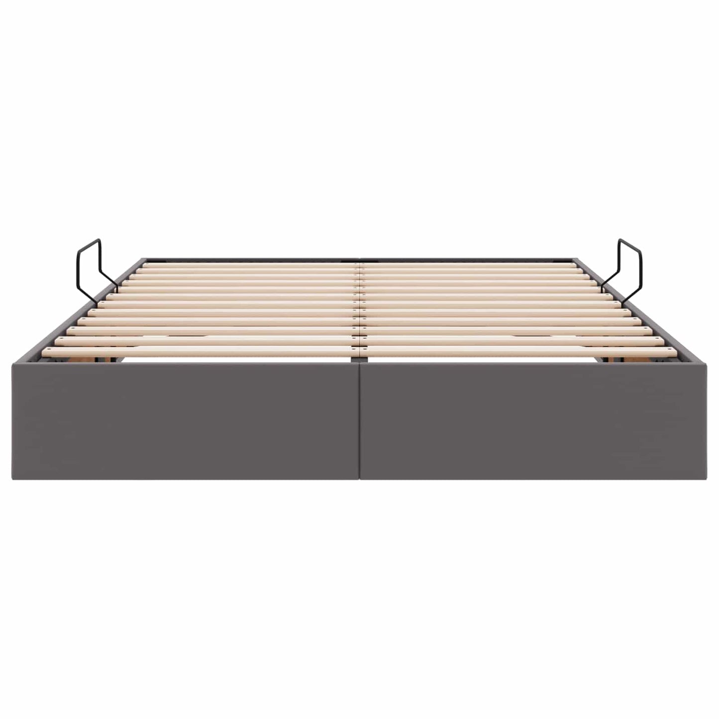 Ottoman Bedframe met opslag Grijs 140 x 190 cm Nep Leer