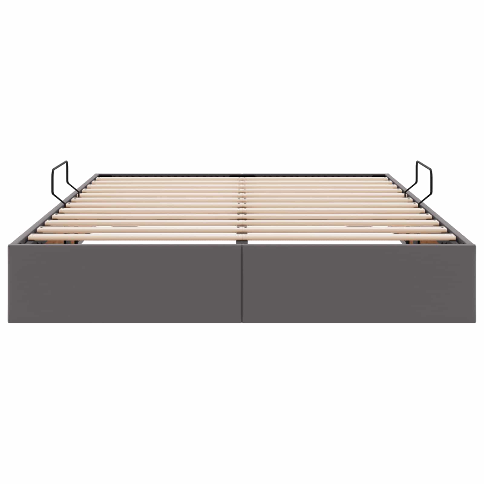 Ottoman Bedframe met opslag Grijs 140 x 190 cm Nep Leer