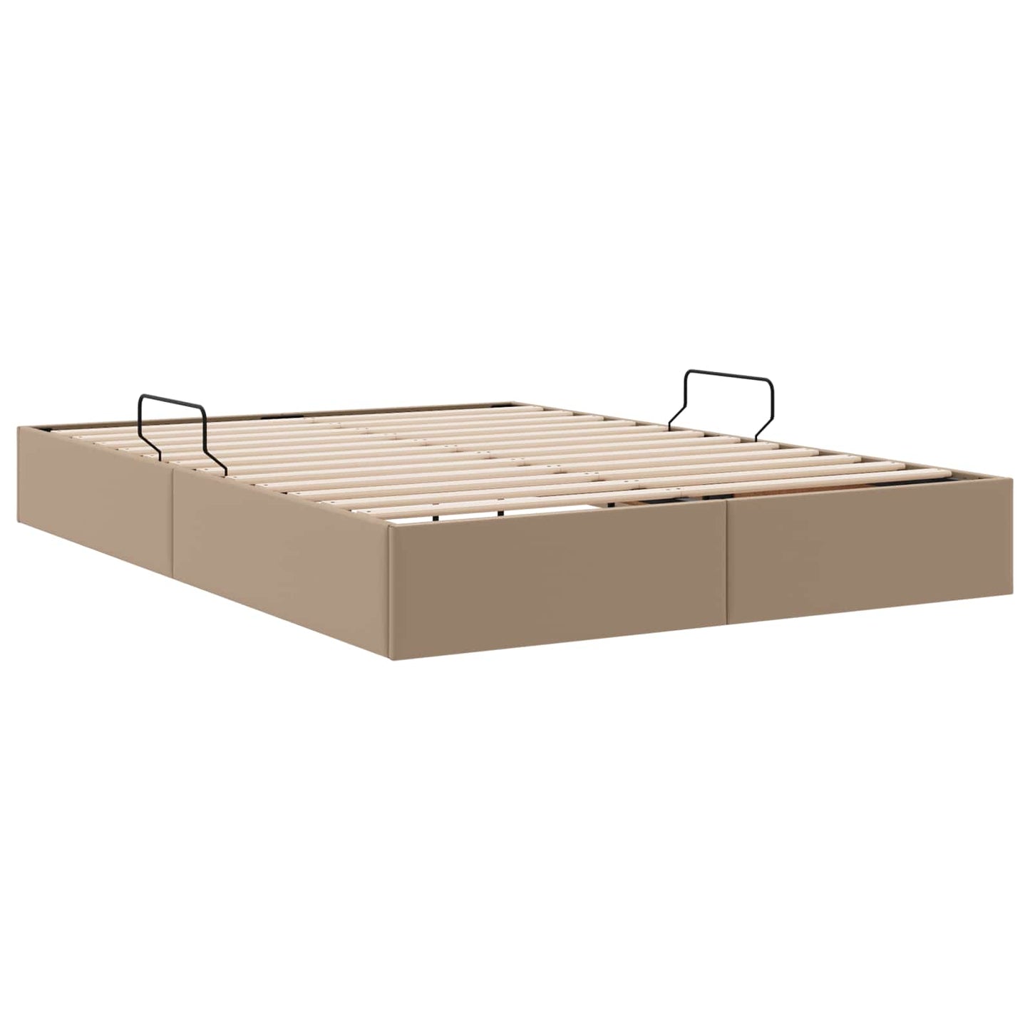 Ottoman Bedframe met opslag Cappuccino 140 x 190 cm Nep Leer