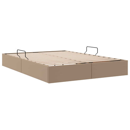 Ottoman Bedframe met opslag Cappuccino 140 x 190 cm Nep Leer