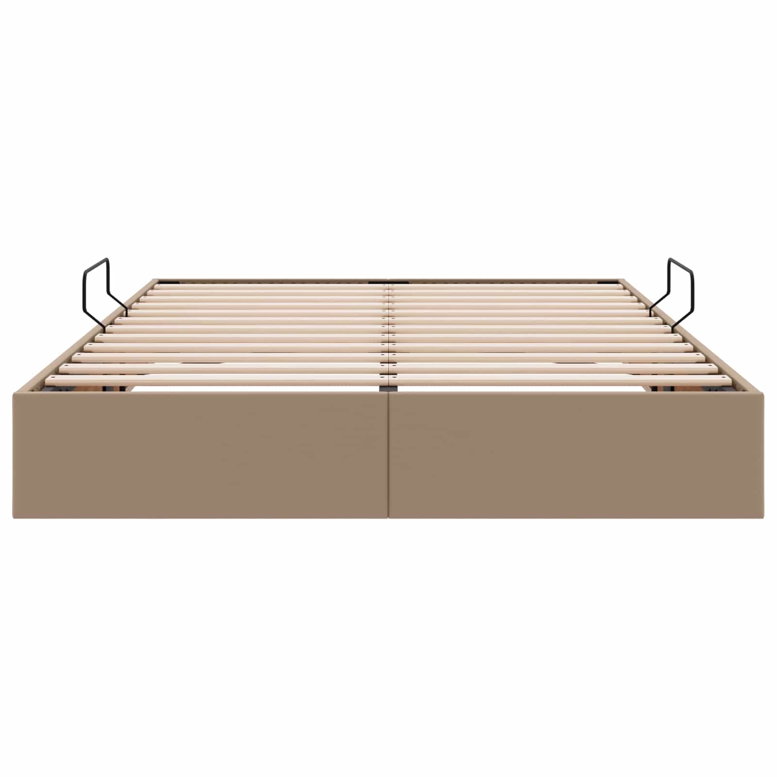 Ottoman Bedframe met opslag Cappuccino 140 x 190 cm Nep Leer