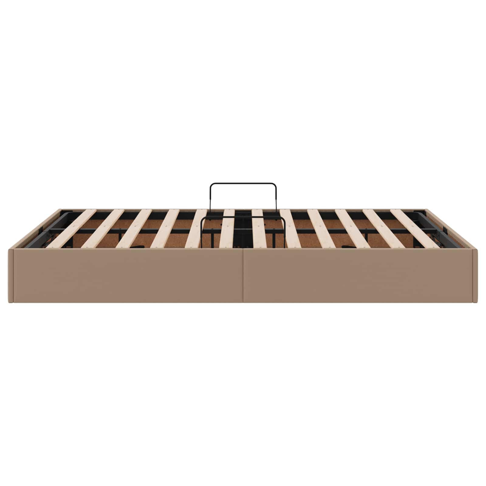 Ottoman Bedframe met opslag Cappuccino 140 x 190 cm Nep Leer