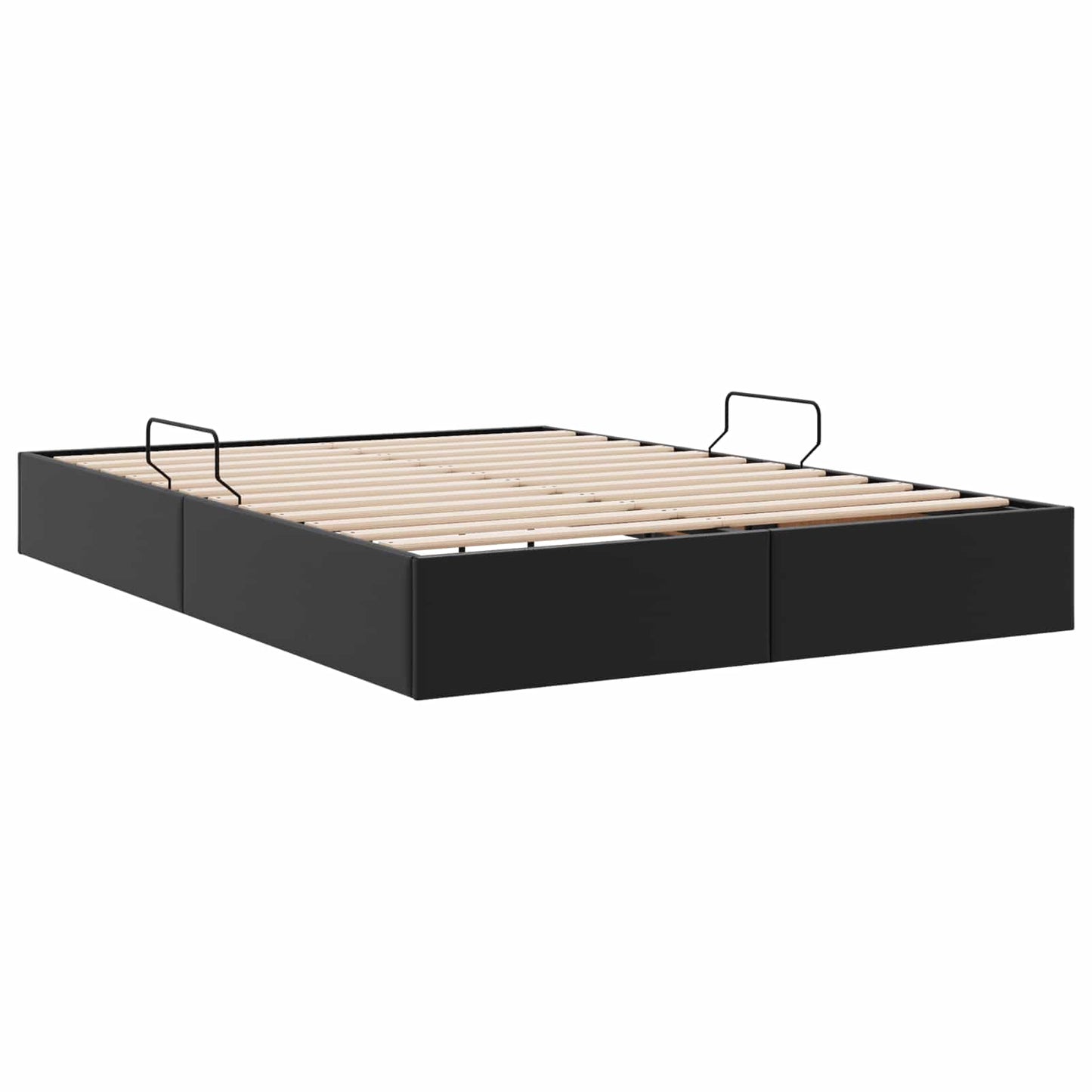 Ottoman Bedframe met opslag Zwart 140 x 200 cm Nep Leer