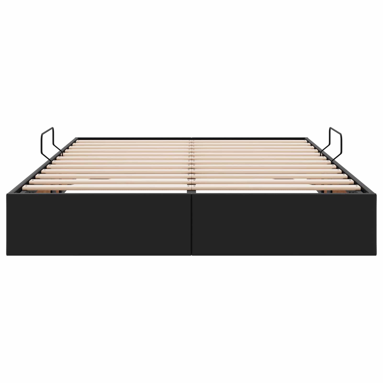 Ottoman Bedframe met opslag Zwart 140 x 200 cm Nep Leer