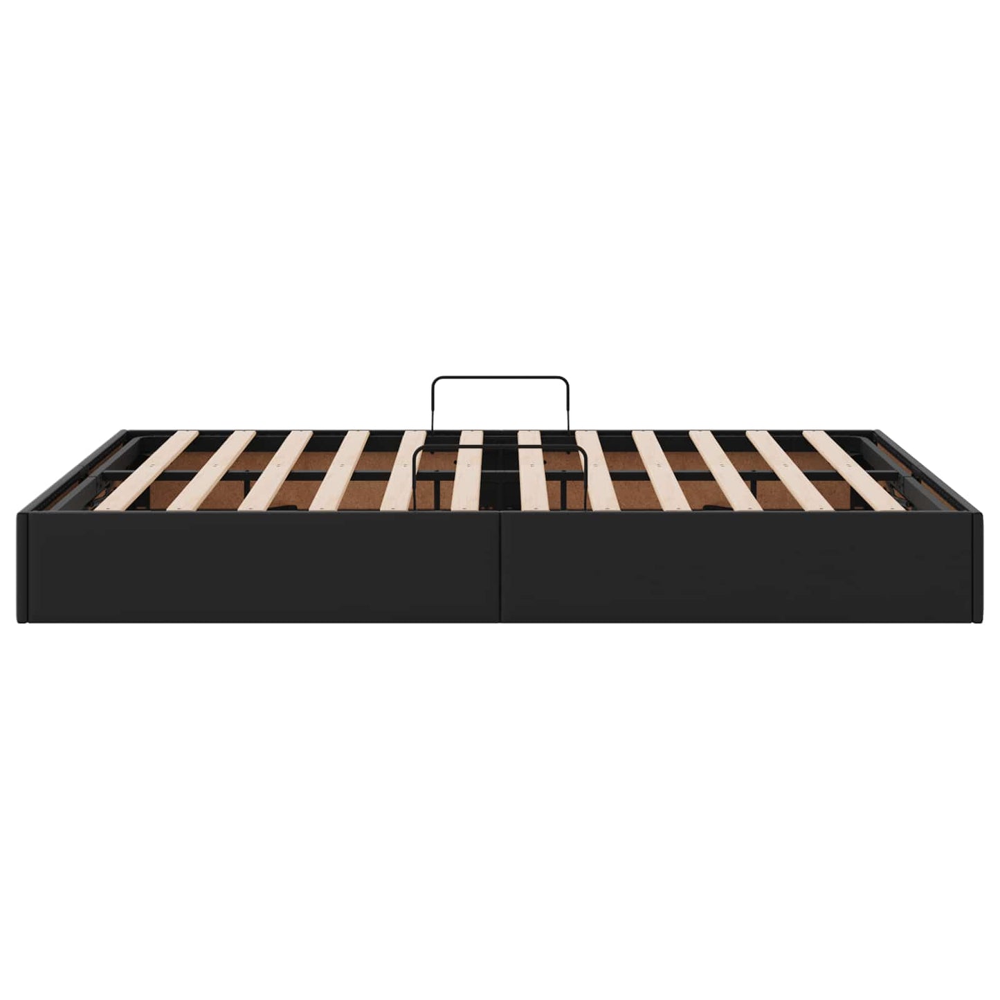 Ottoman Bedframe met opslag Zwart 140 x 200 cm Nep Leer