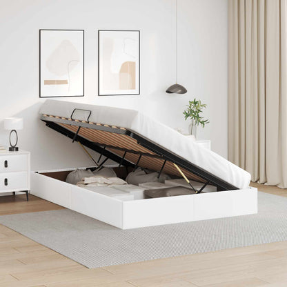 Ottoman Bedframe met opslag Puur Wit 140 x 200 cm Nep Leer