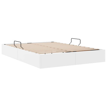 Ottoman Bedframe met opslag Puur Wit 140 x 200 cm Nep Leer