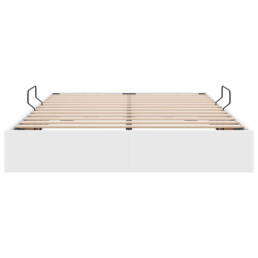 Ottoman Bedframe met opslag Puur Wit 140 x 200 cm Nep Leer