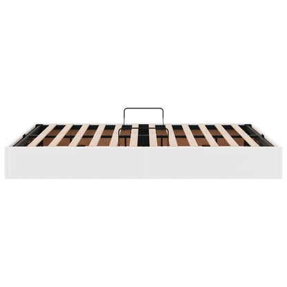 Ottoman Bedframe met opslag Puur Wit 140 x 200 cm Nep Leer