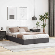 Bedframe met opbergruimte 140x200 cm grijs nep leer