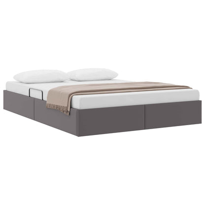 Ottoman Bedframe met opslag Grijs 140 x 200 cm Nep Leer